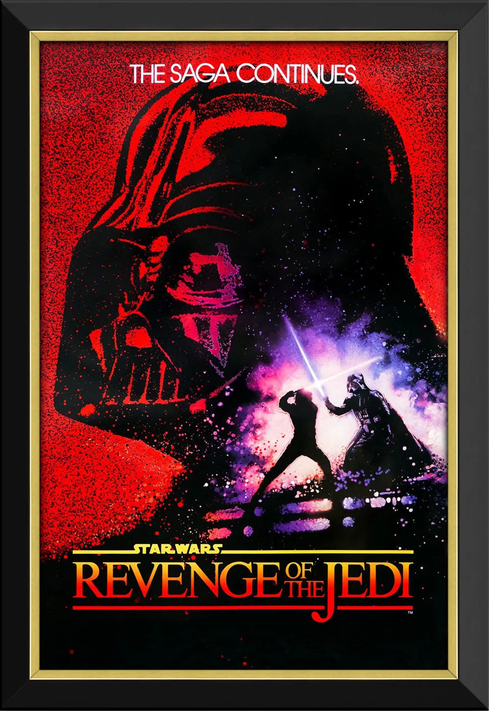 STAR WARS ÉPISODE VI REVENGE OF THE JEDI IMPRIMÉ D'AFFICHE ENCADRÉE ART MURAL OBJET DE COLLECTION (33,5" X 23,5")