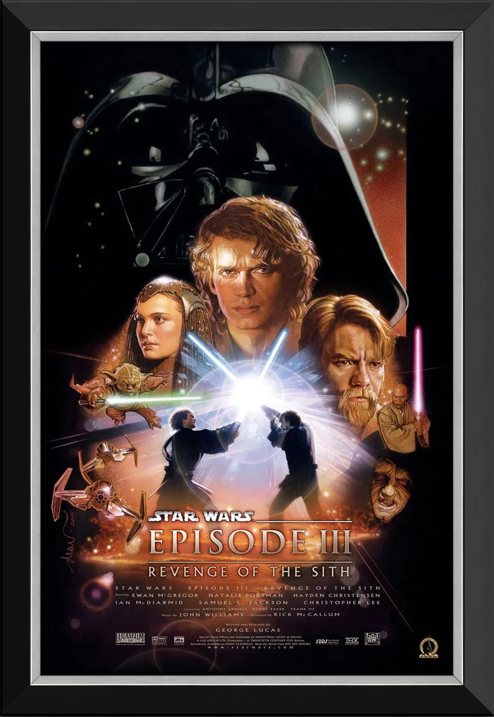 STAR WARS ÉPISODE III LA REVANCHE DES SITH POSTER DE FILM DÉCORATION MURALE ENCADRÉE OBJET DE COLLECTION CINÉMA MAISON (33,5" X 23,5")