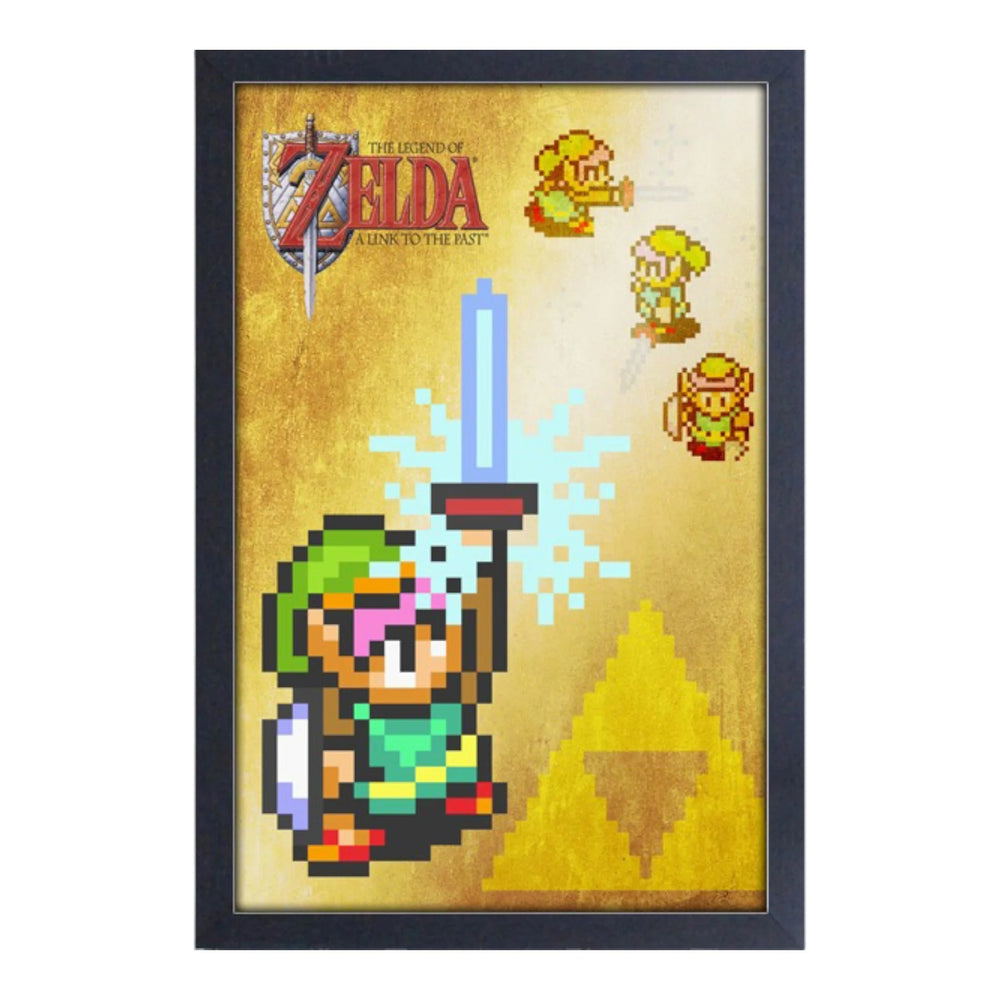 Légende de Zelda : A Link to the Past - Impression encadrée de Link et de l'Épée maîtresse 11″X17″