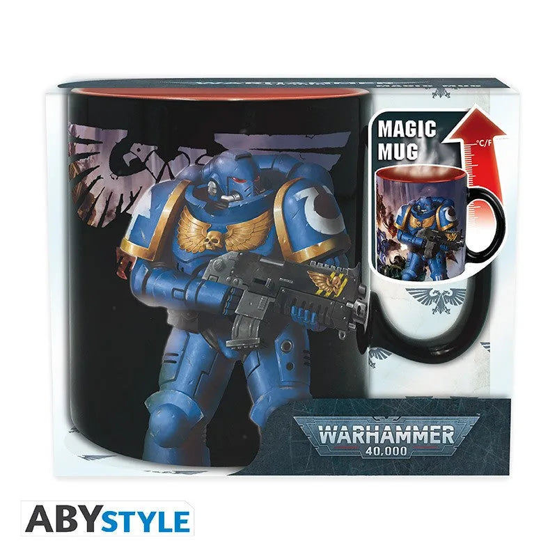 Tasse Warhammer 40K à changement de chaleur Ultramarines/Légion