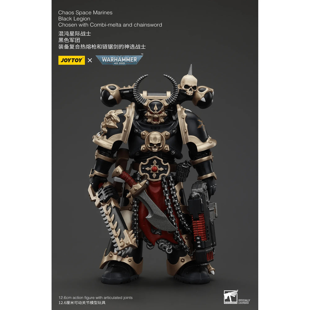 JOYTOY - Guerriers du Chaos de la Légion Noire : Élus avec combi-melta et épée tronçonneuse