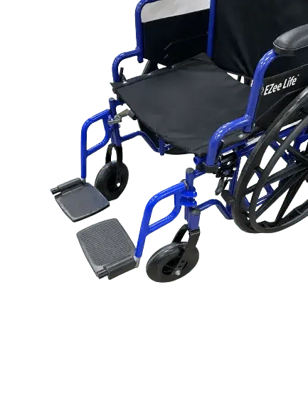 Replacement footrest for wheelchair - Aluminum in Blue