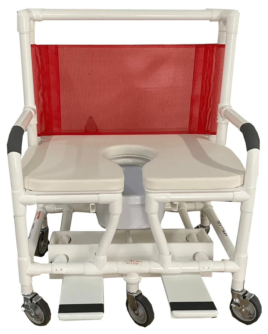 Bariatric Soft Seat Shower Commode with Footrest (600 Series) - 600 lb Capacity for Canadian Healthcare