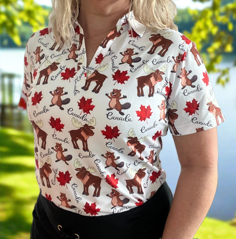 Liquidation Coupe régulière, Canada EH? Chandails polos à manches pour femmes