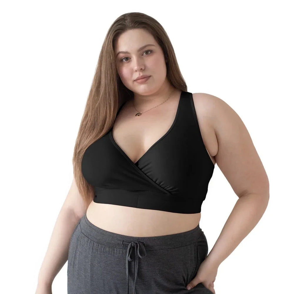 French Terry Racerback Nursing & Sleep Bra | Black