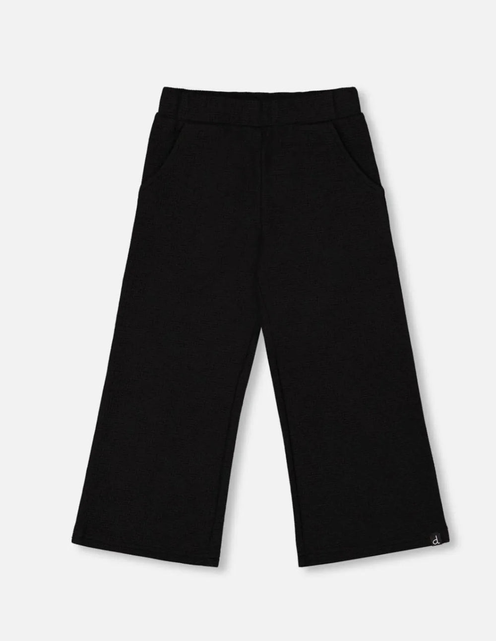 Pantalon Évasé Gaufré | Noir | Deux Par Deux