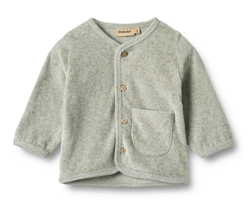 Sweat Cardigan Toto | Melange Grey | Wheat Clothing
