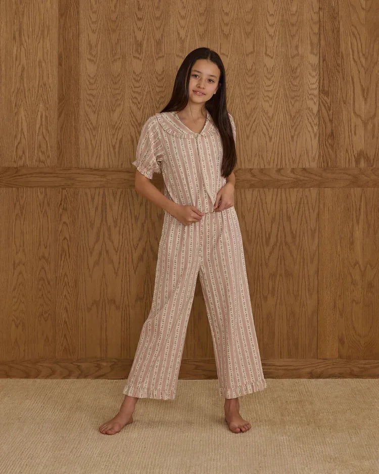 Pyjama à volants pour ados | Rayures canne de bonbon | Rylee & Cru