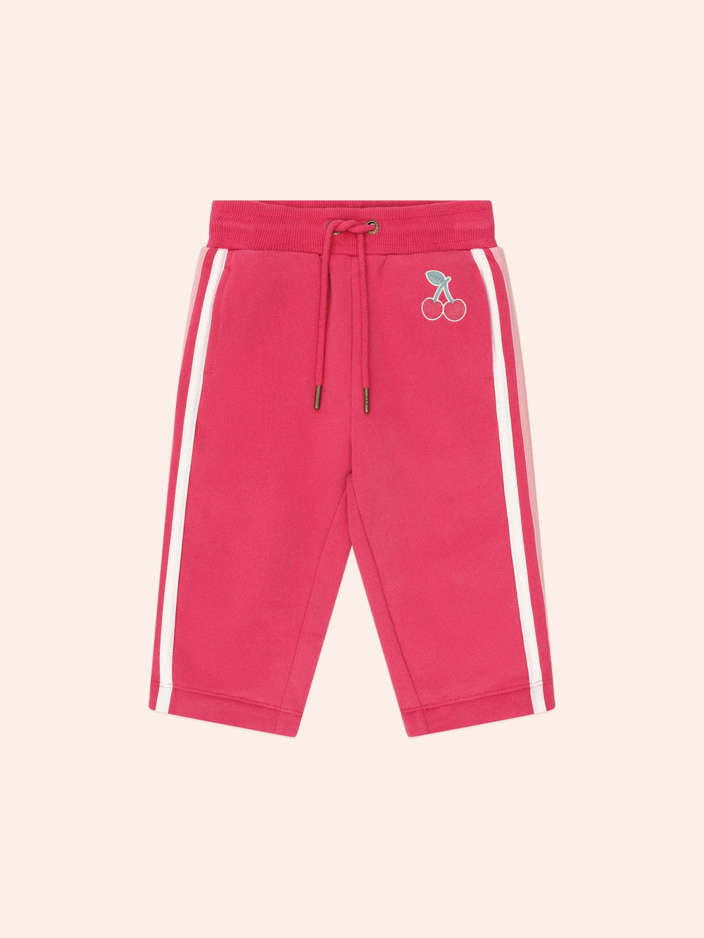Pantalon de jogging à rayures de course | Cerise | Huxbaby