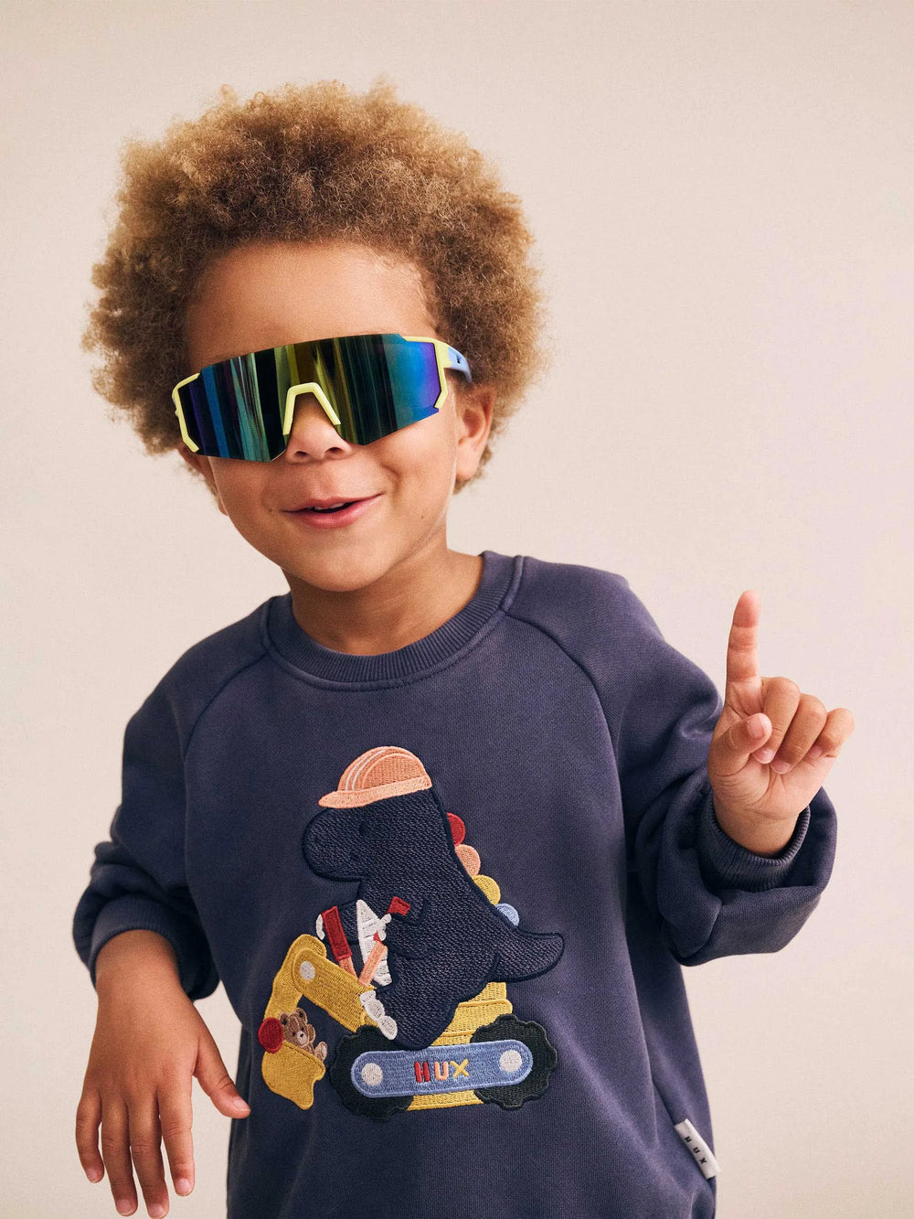 Chandail Tradie Dino | Marine Lavé | Huxbaby