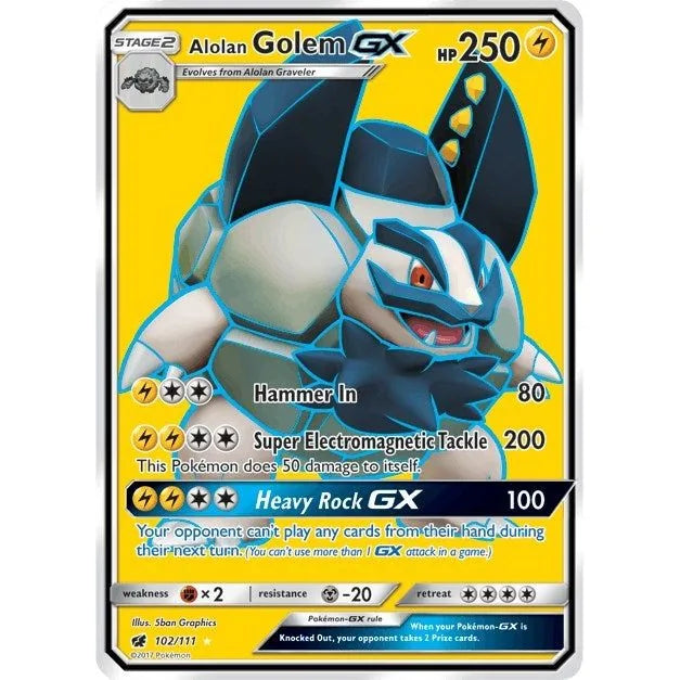 Alolan Golem GX (Full Art) (102/111) (SM04)