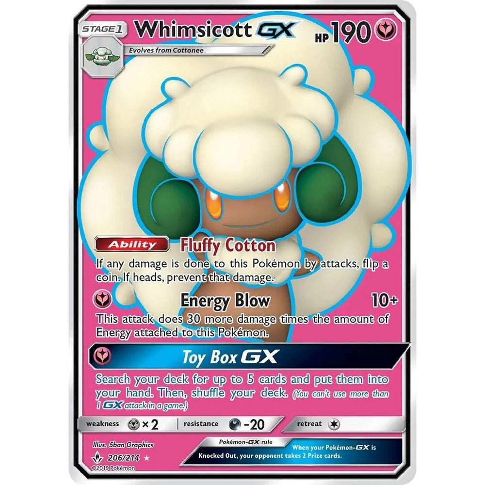 Whimsicott GX (Full Art) (206/214) (SM10)