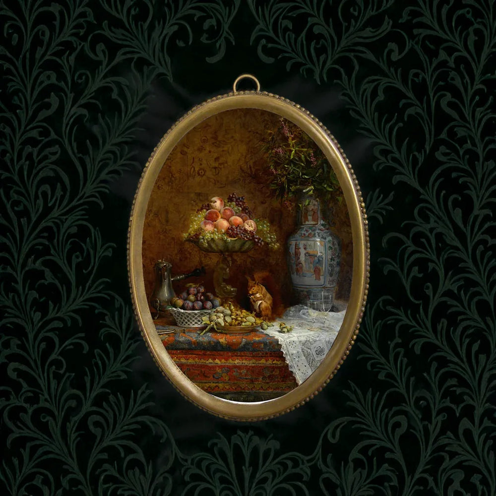 Mystic Harvest Nature Morte – Tableau Antique Encadré