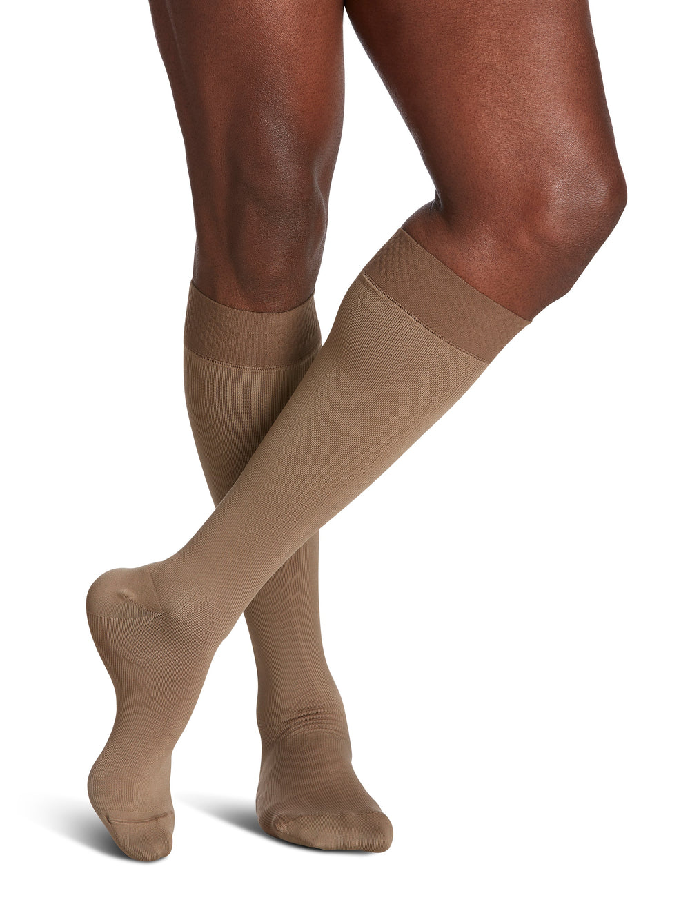 Sigvaris Hommes Style Microfibre Mollet avec Bande Antidérapante 30-40mmHg Pieds Fermés