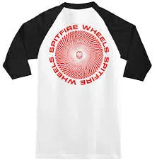 T-shirt raglan Spitfire 'Classic Vortex' - Blanc/Noir