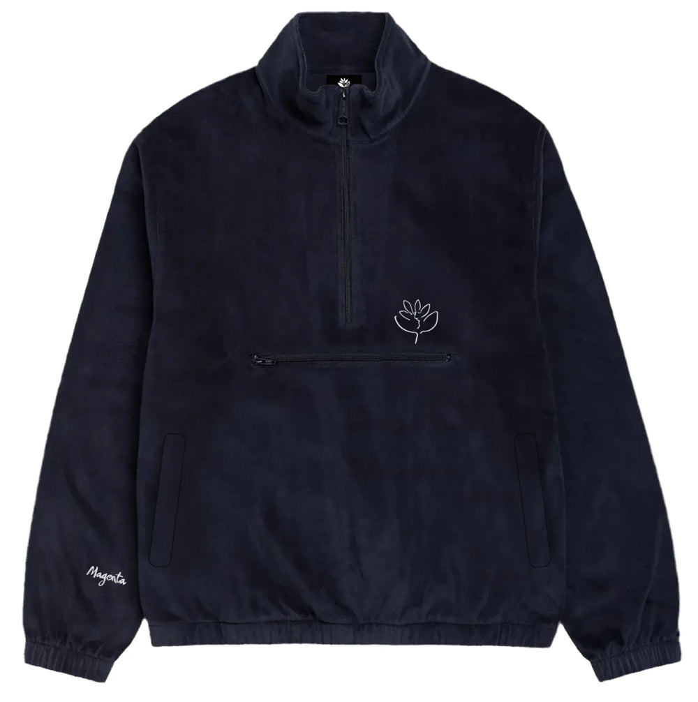 Magenta 'Dimanche Velours' Half Zip - Petrol Blue
