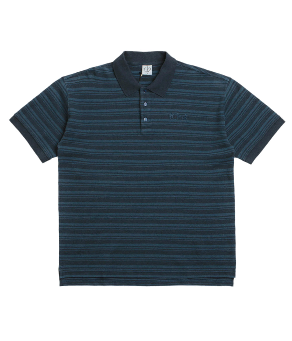 Polar Skate Co. Polo 'Surf Stripped' - Bleu Neptune