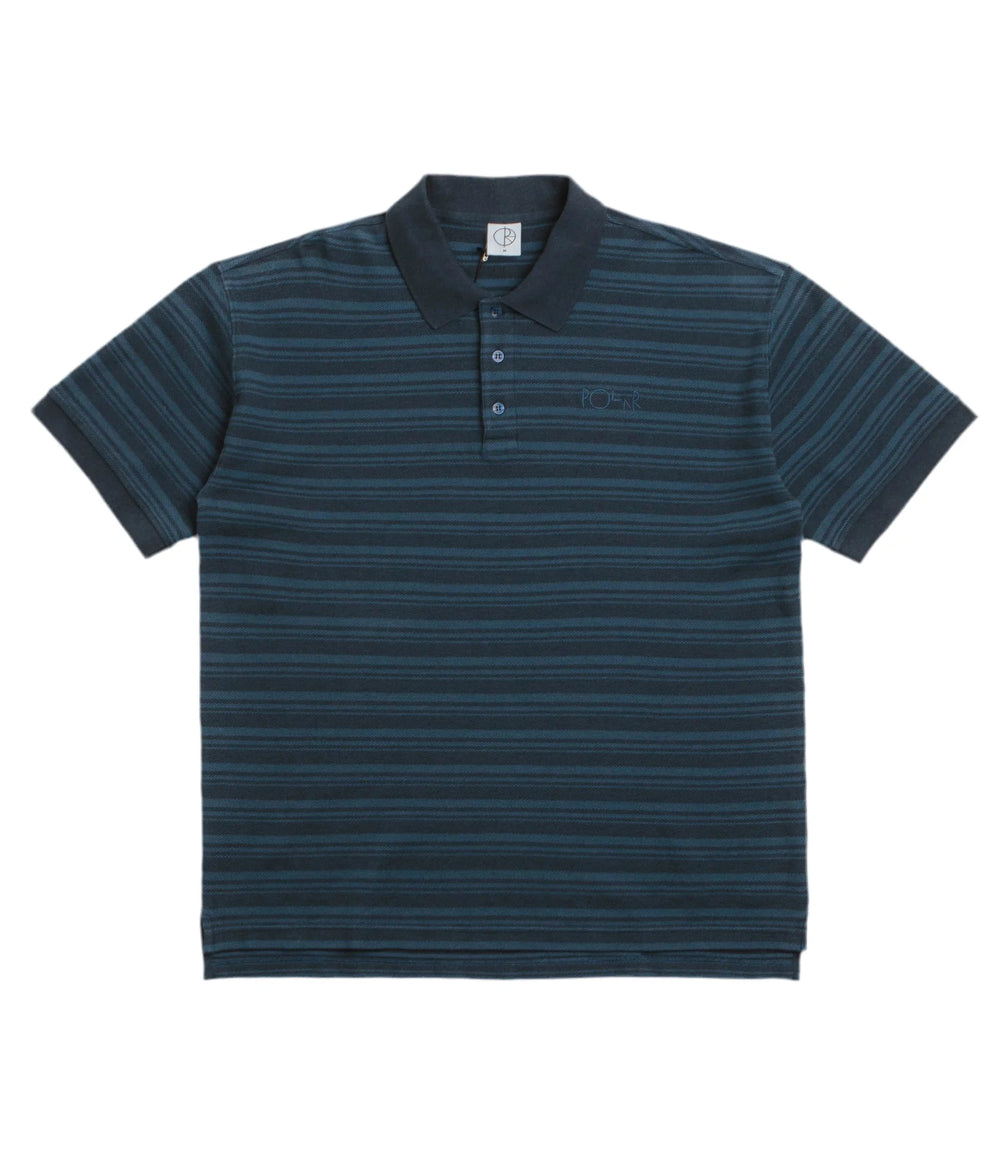 Polar Skate Co. 'Surf Stripped' Polo - Neptune Blue
