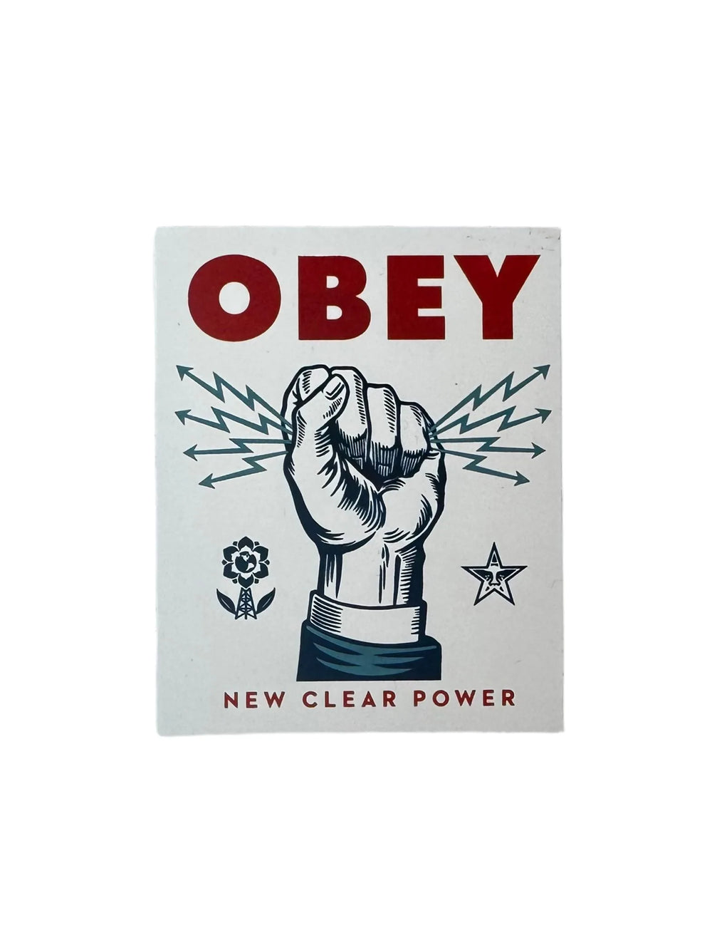 Autocollant Obey 'New Clear Power' - Rouge