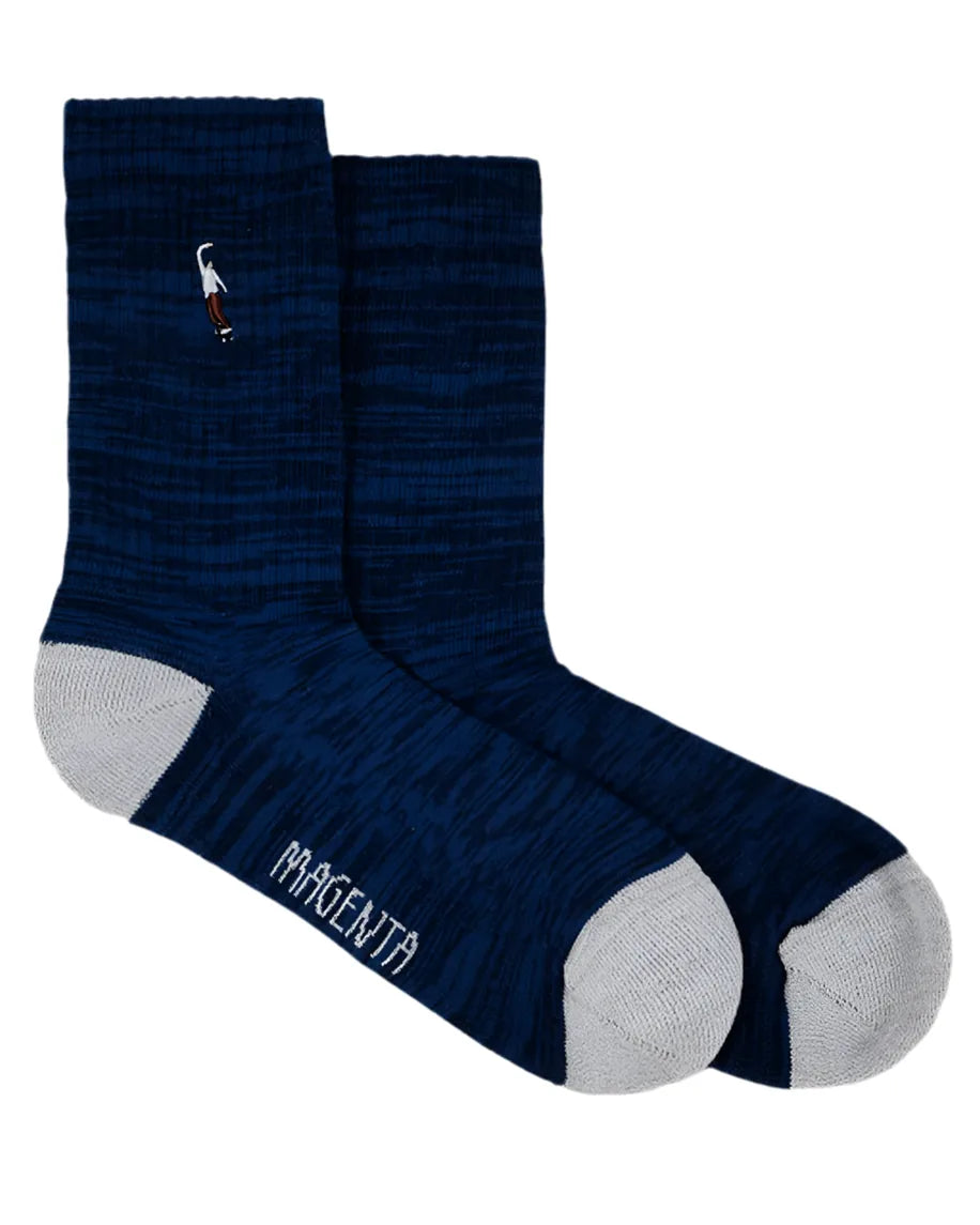Chaussettes "PWS" Magenta - Marine
