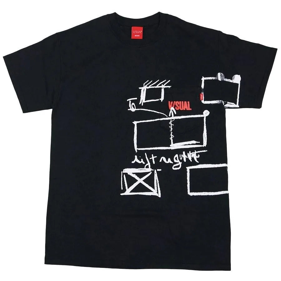 V/SUAL T-shirt à poche 'Sheet Notes' - Noir
