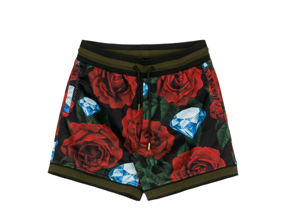 Diamond Supply Co. 'Roses' Shorts en filet - Multicolore