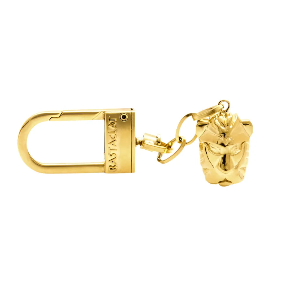 Porte-clés Rastaclat 'Geo Lion Head' - Or