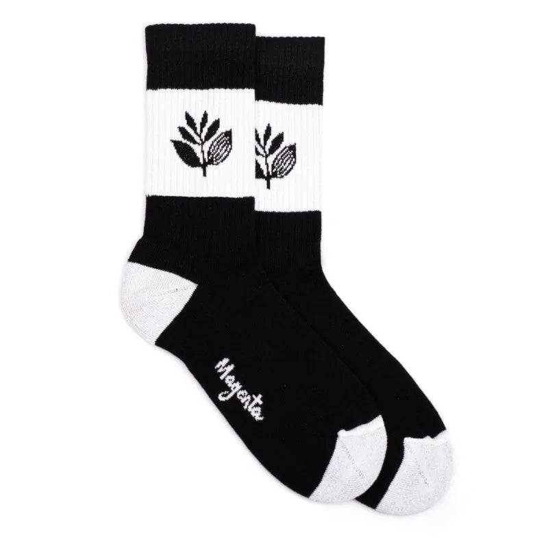 Magenta 'Stripe' Socks - Black