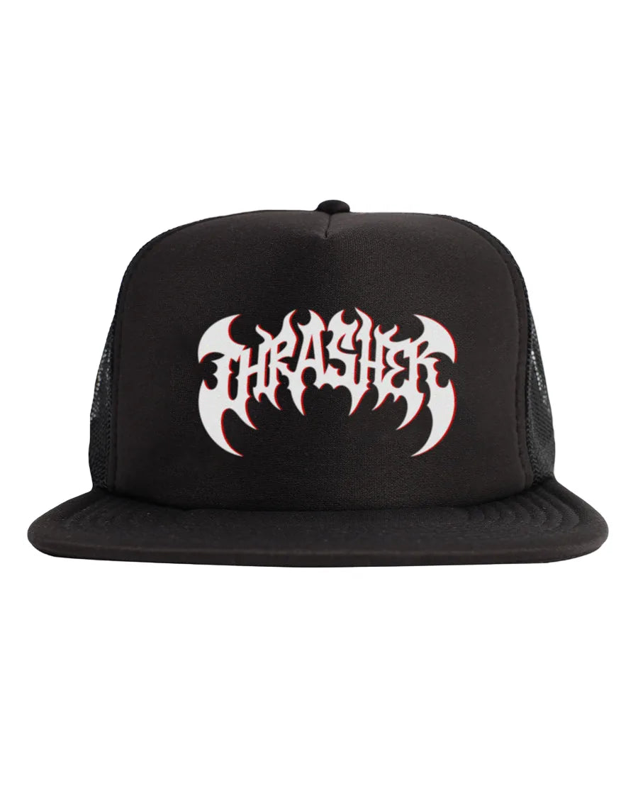 Thrasher 'Heavy Metal' Trucker Cap - Black