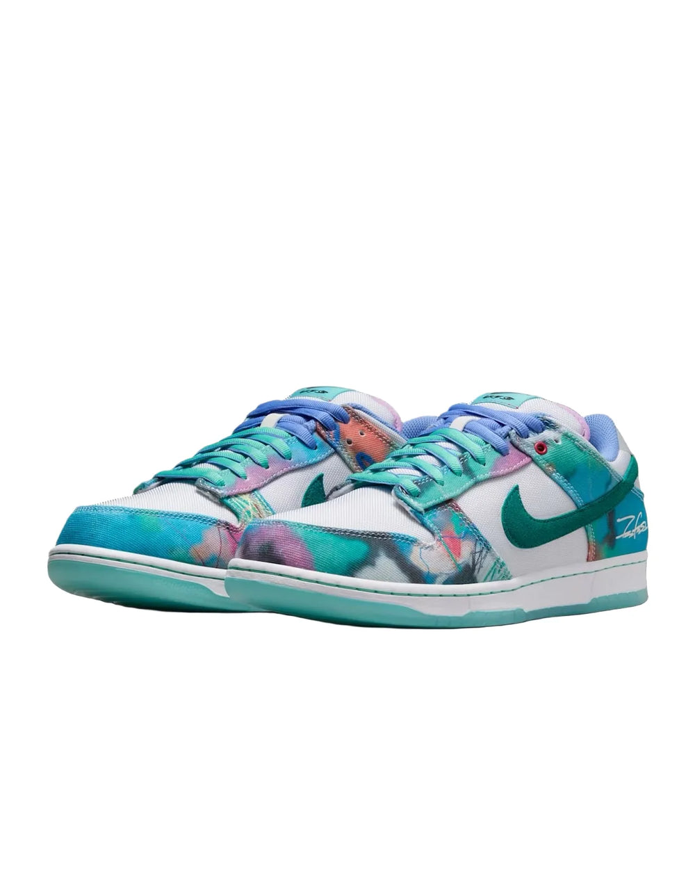 Chaussures Nike SB x Futura Laboratories 'Dunk Low' - Blanc/Teal Géode