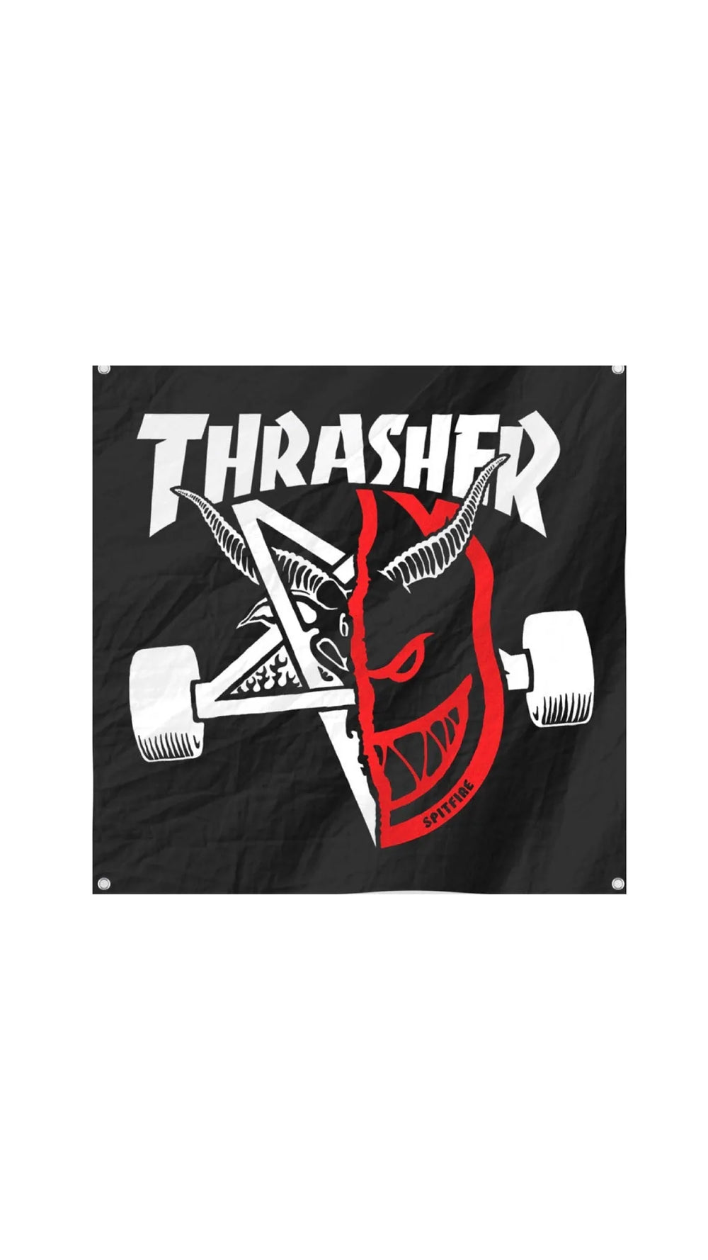 Bannière Thrasher x Spitfire 'Trash & Burn' - Noir