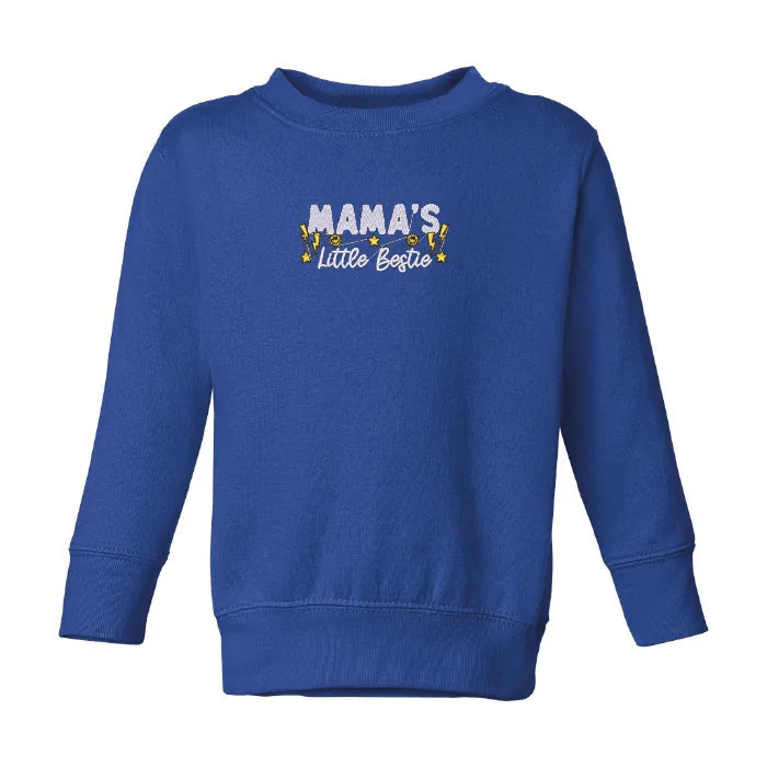 Embroidered "Mama's Little Bestie" Toddler Crewneck
