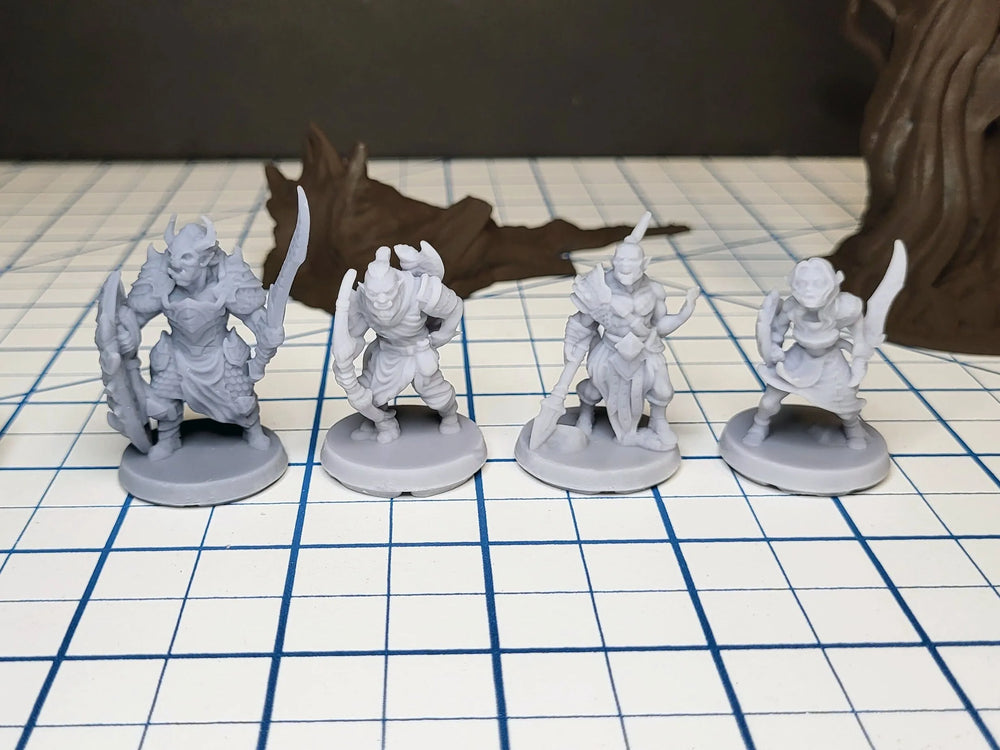 4 Orc Bandit Pack - EC3D | DnD | Fighter | Bandit | Male | Female | 32mm | Pathfinder | commoner | TTRPG | Wargaming | Ranger