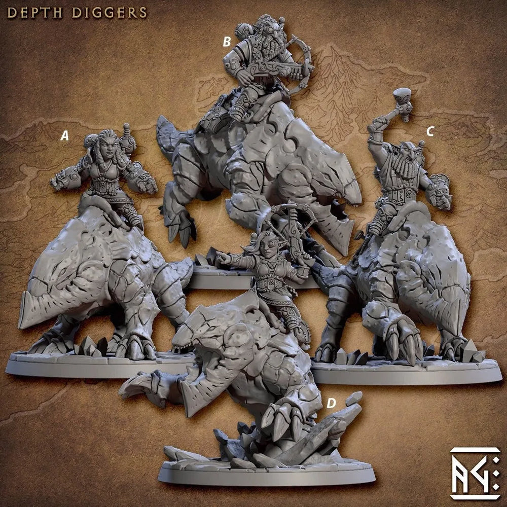 Depth Diggers - Artisan Guild | D&D | Gnome | PNJ | PJ | Guerrier | Artisan | Bulette | 32mm | Pathfinder | Frostgrave | JdR | Jeux de guerre