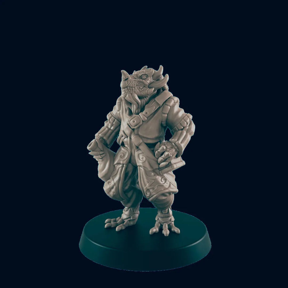 Marchand Dragonborn Mâle - EC3D | DnD | Dragonborn | Figurines de villageois | Marchand | 32mm | Pathfinder | Roturier | TTRPG | Wargaming