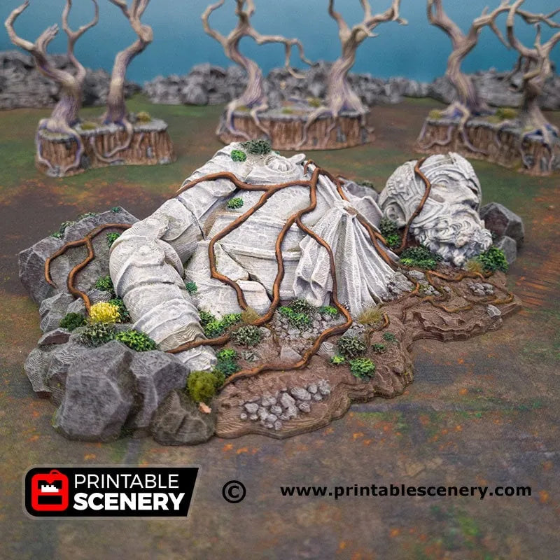 Giant Statue - Shadowfey Wilds, DnD 5E, Pathfinder 2E 15mm, 28mm, 32mm, wargaming terrain, scatter scenery, D&D bolt action,