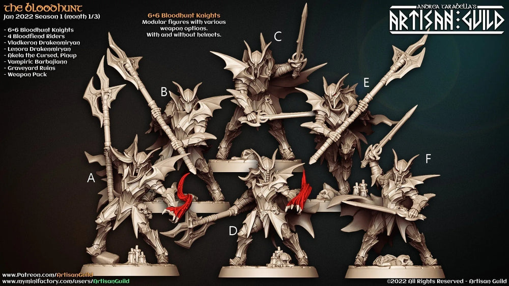 Bloodhunt Knights - Artisan Guild | Elf | Drow | Paladin | Fighter | Male | Female | Fantasy | Vampire | Frostgrave | DnD | Pathfinder