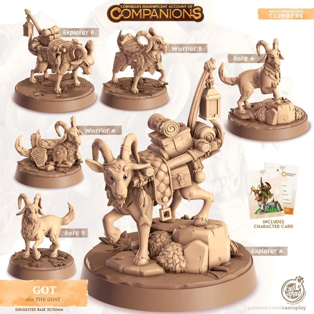 Got - dnd Goat mini - Cast N Play, Climber, Friend, Wizard Familiar, Animal Companion, Ranger, Druid Form, Warrior, Explorer, Fighter