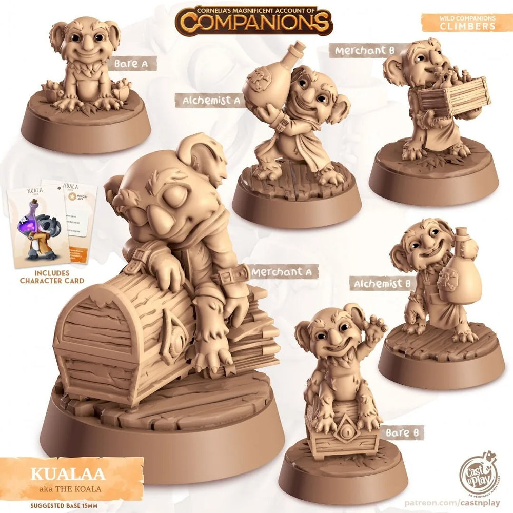 Kualaa - Mini Koala dnd - Cast N Play, Rongeur, Grimpeur, Ami, Familier Magicien, Compagnon Animal, Rôdeur, Forme Druide, Marchand, Alchimiste