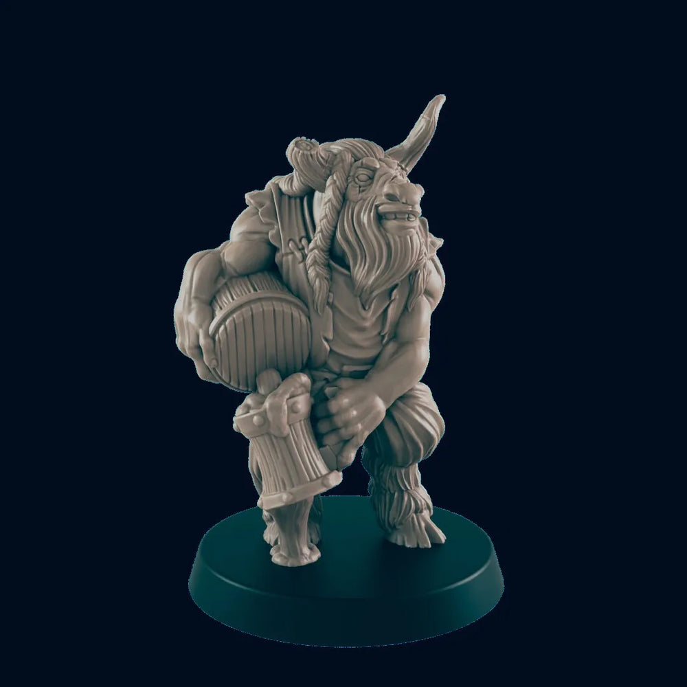 Tavernier Minotaure Mâle - EC3D | DnD | Miniatures de villageois | aubergiste | PJ/PNJ | 32mm | Pathfinder | roturier | TTRPG | Wargaming | Frostgrave