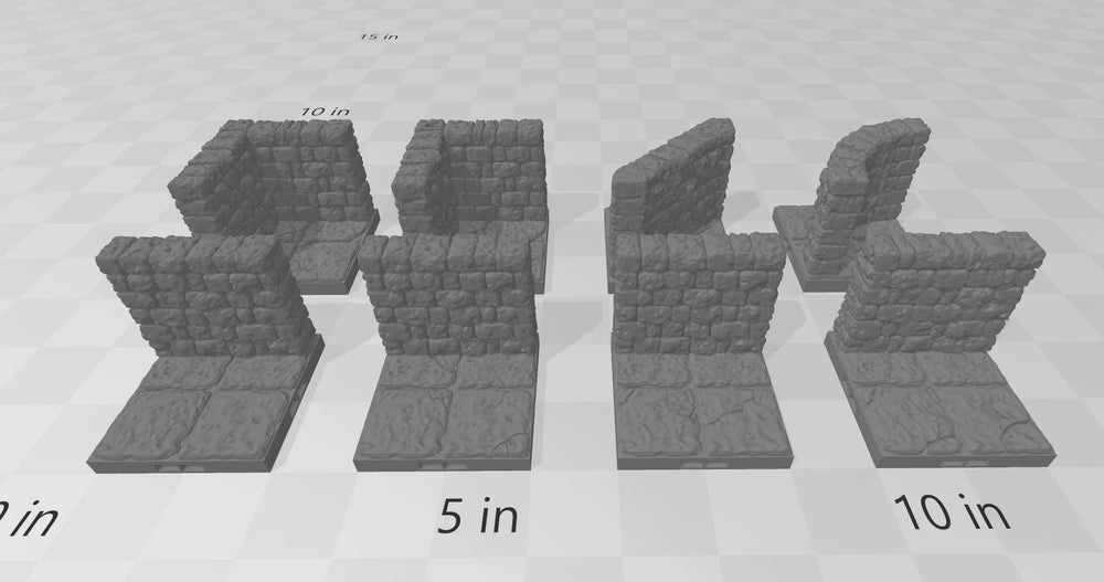 Murs Style Donjon - DnD 5E, Pathfinder 2E - Fat Dragon Games, Terrain de Jeu | Ăchelle 1 po/28 mm | Tuiles de Donjon | Accessoires