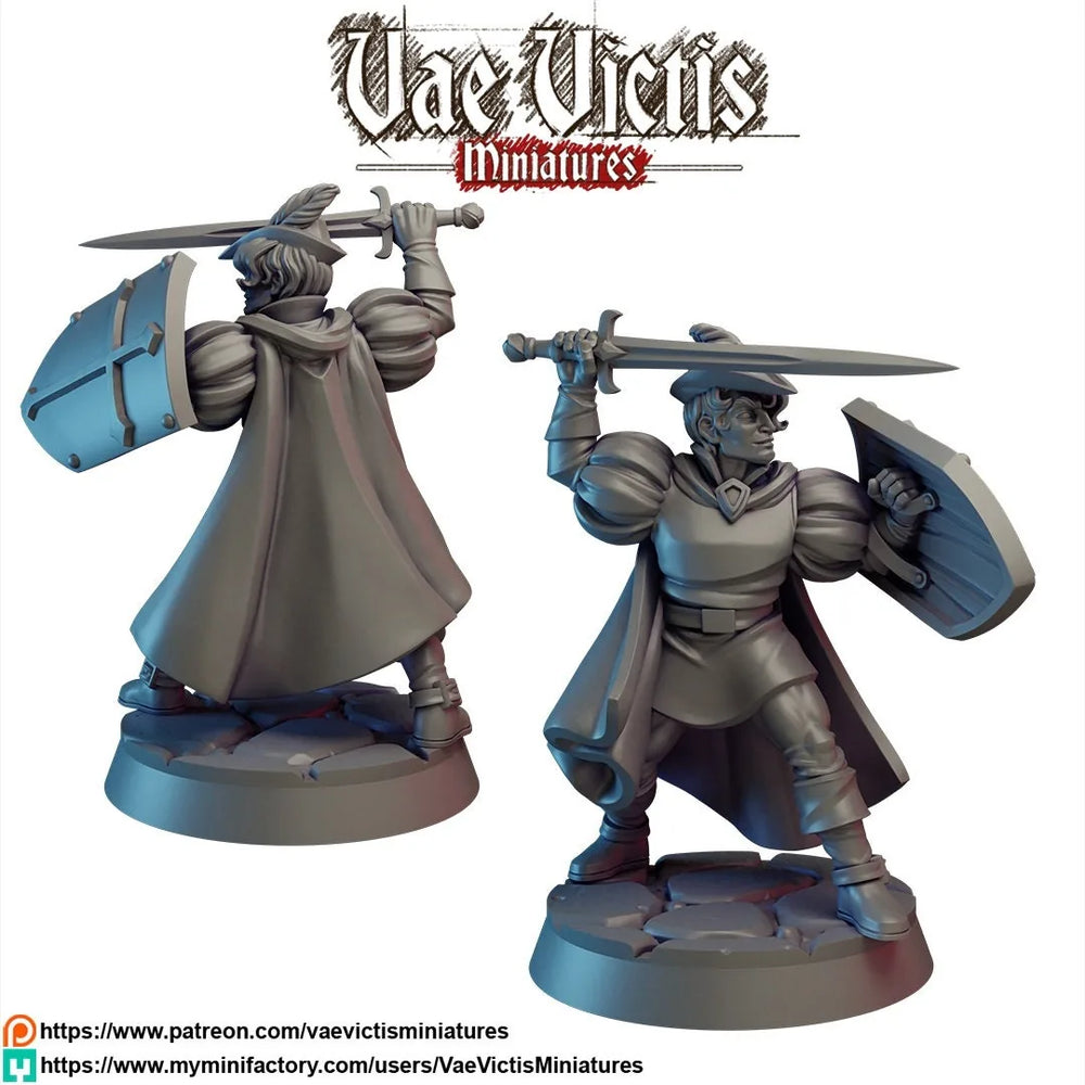 Prince DND Mini - Vae Victis | DnD | Paysan | Villageois | Gens de la ville | Pathfinder | TTRPG | Homme | Noble | Guerrier | Royal | 28mm 32mm