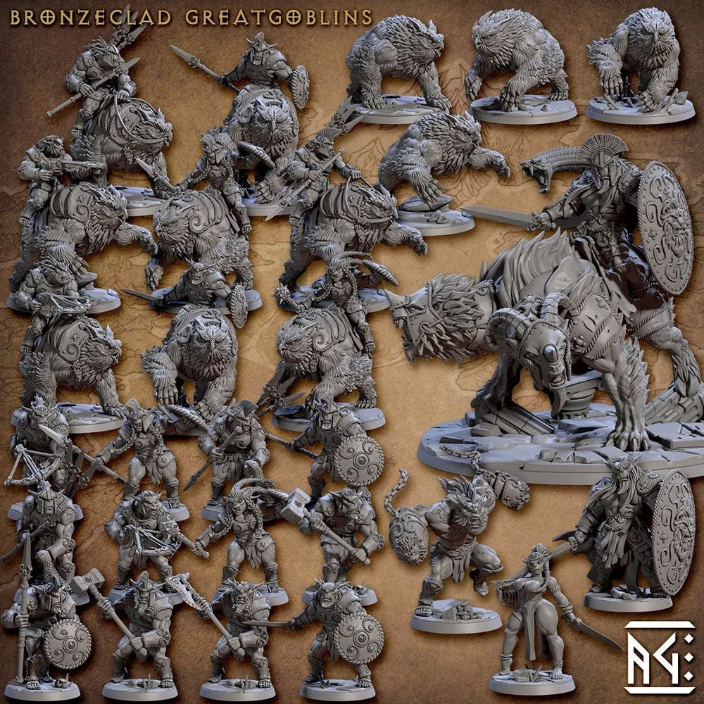 Ensemble de 28 figurines Greatgoblin - Artisan Guild, DnD | Homme | Femme | Guerrier | Barbare | Hobgoblin, Pathfinder | Orc | Wargaming | Gobelin | Pack