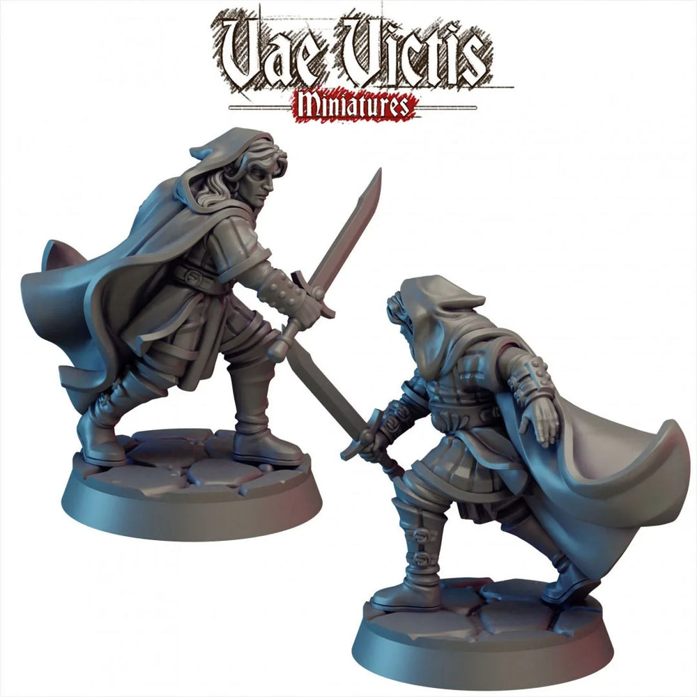 Elf Swordsman Mini - Vae Victis, DnD | Male | Fighter | Barbarian | 28mm | Pathfinder | Fantasy | Wargaming | Rogue | Elven | Drow