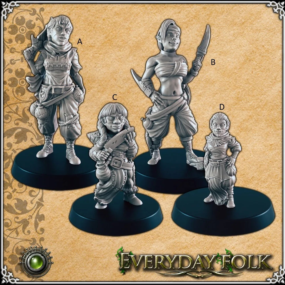 Ensemble mini « Baiser de la Mort » pour DnD - EC3D | Elfe | Nain | Humain | Halfelin | Femme | 28mm 32mm | Pathfinder | Fantaisie