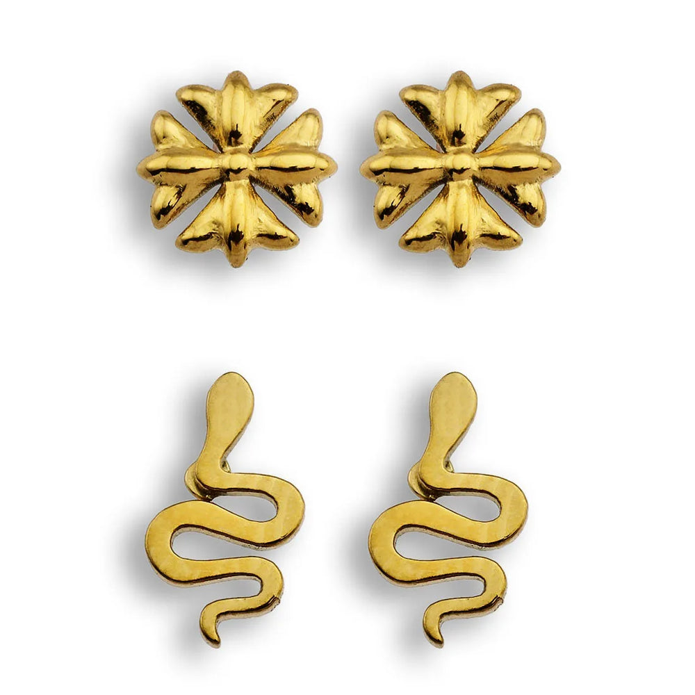 Ensemble de 2 paires de clous d'oreilles FABAYO