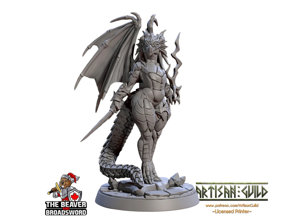 Onixia la Tempête 28/32mm – Artisan Guild | Dragon | Dragonkin | Dragonborn | Femme | Sorcier | Sorcière | Pathfinder | Jeux de guerre