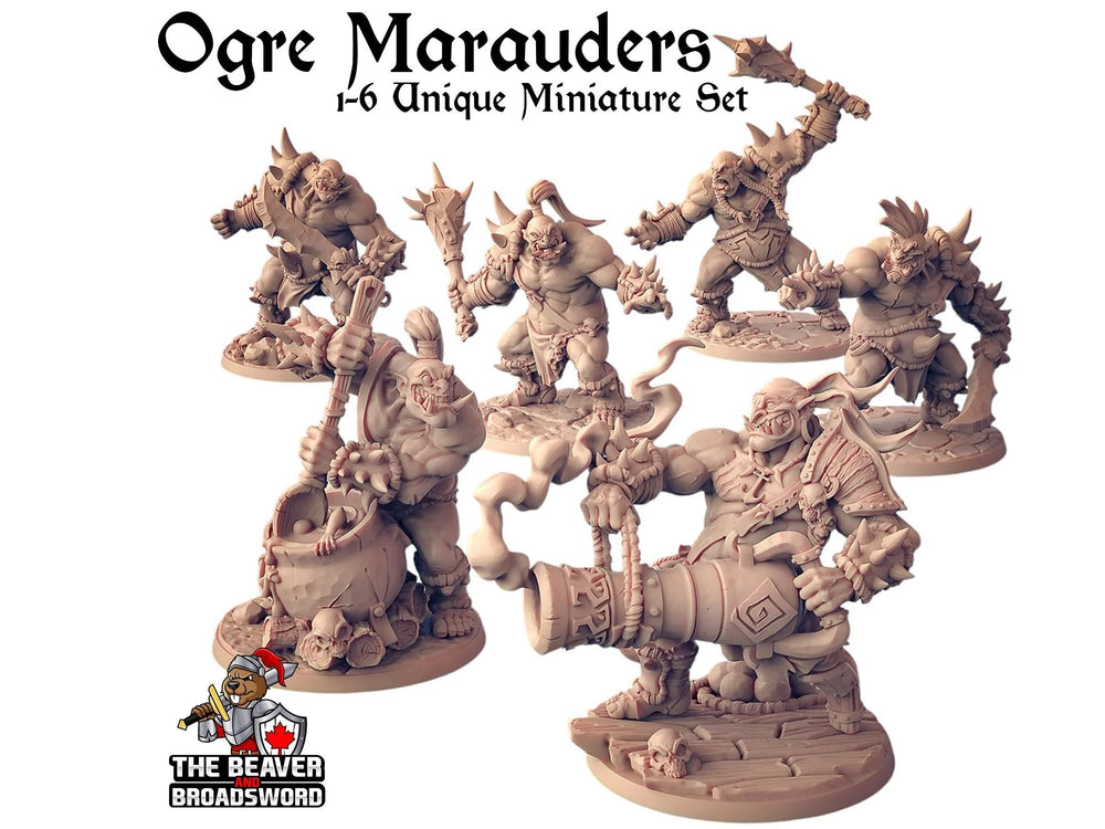 Ensemble de 6 Maraudeurs Ogres - Artisan Guild | DnD | Guerrier | Barbare | Monstre | Homme | Pathfinder, Jeux de Guerre TTRPG | Géant de Frostgrave
