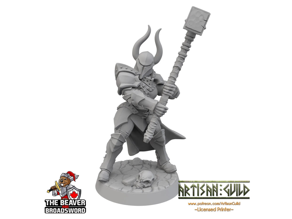 Armored Human Fighter dnd Mini with Maul dnd - Artisan Guild | Barbarian | Knight | Cleric, Paladin, Pathfinder, TTRPG, Wargaming, Warrior