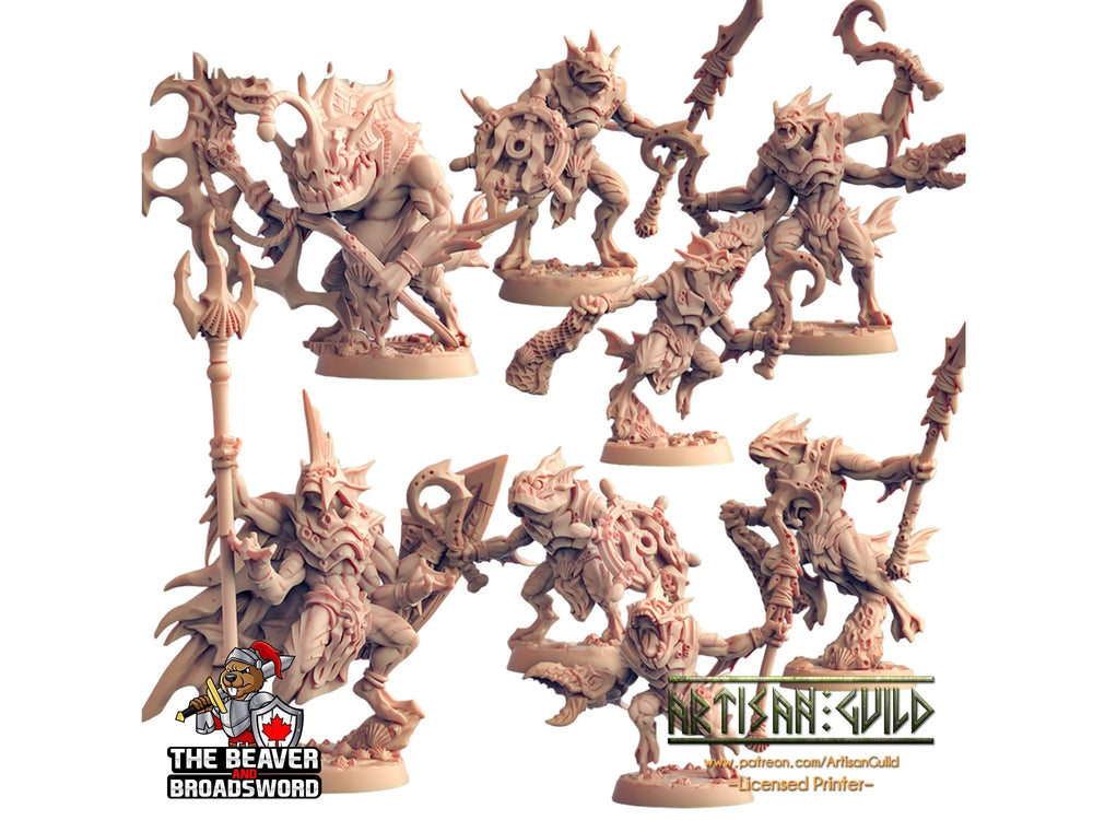 8 figurines Sahuagin guerriers - Artisan Guild | DnD | Poisson | Guerrier, Paladin, Kuo-toa, Sous-marin | Pathfinder | Locathah | TTRPG, Sorcier